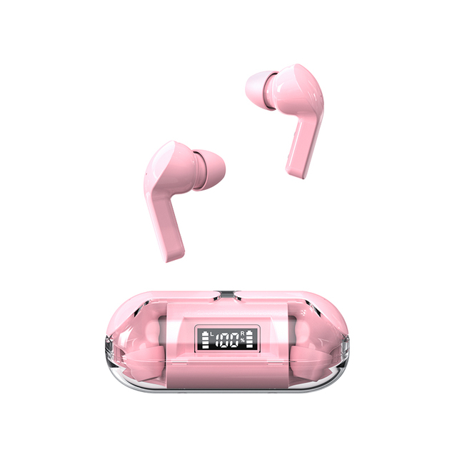 New TM20 True Wireless Bluetooth Earphones In-ear Transparent Case LED Display Mini Headphones Earbuds