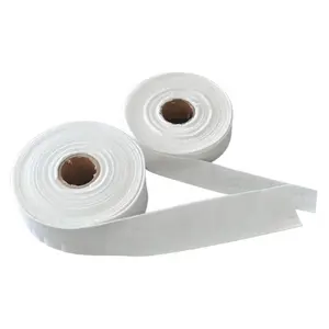 Os fabricantes vendem algodão absorvente em rolo pequeno de algodão agulha branco revestido com 3 cm de largura e 110 g