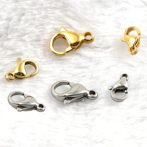 Zogxin <b>Lobster</b> Clasp 18K Gold Plated Stainless Steel For Bracelet Making Jewelry Findings Components Cat <b>Claw</b> Shape - Product Image 3