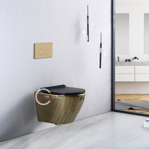 Inodoro suspendido sin borde de cerámica, estilo inodoro de pared, sanitario de cerámica para montaje en pared - Product Image 4