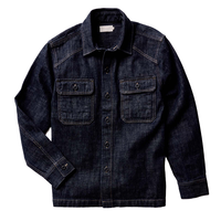 Fabricant de vestes sur mesure, veste en jean classique pour homme, bleu foncé délavé, décontractée, manches longues, veste en denim pour homme