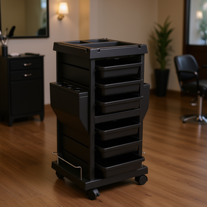 Chariot de salon avec 6 tiroirs amovibles, support à outils roulant en plastique pour spa, salon de coiffure, mobilier de salon - Product Image 2