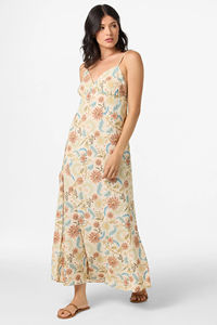 Vestido largo informal de mujer con estampado de flores poliéster/algodón ecológico y transpirable verano - Product Image 5