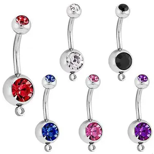 add a charm button ring navel rings piercing