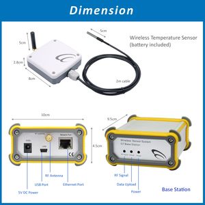 4 juegos de Monitor de temperatura inalámbrico IoT Industrial, registrador de datos, monitoreo de temperatura inalámbrico, registro de temperatura remoto - Product Image 3