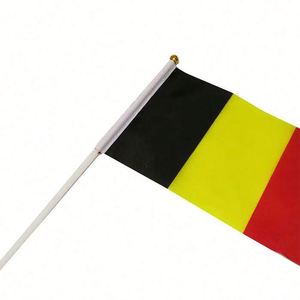 Wholesale 100% Polyester 14x21cm Black Yellow Red Belgium Hand Held Waving <b>Flag</b> - Product Image 4