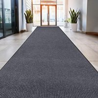 Outdoor Polyester Striped Non-Slip Runner Rug & Carpet Runner | Waterproof PVC Backing Floor Runner for Hallway