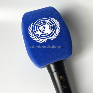 Microphone de reportage de qualité supérieure pour chaînes de télévision, pare-brise en mousse pour utilisation en extérieur, couverture en éponge pour microphone de presse, logo imprimé - Product Image 2