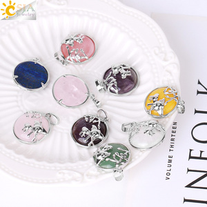 <span class=keywords><strong>CSJA</strong></span> – pendentif en cristal d'éléphant Animal mignon, collier de charme en pierre naturelle de guérison Reiki pour femmes H018 - Product Image 3