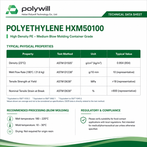 Sinochem HDPE HXM50100 Polietileno de Alta Densidad para Moldeo por Soplado para Contenedores Medianos - Product Image 4