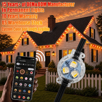 Lumières de Noël permanentes 30 mm Rgbww Ucs2904, contrôle intelligent par application, étanches IP68, lumière ponctuelle à pixels pour intérieur et extérieur