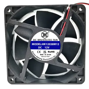 HK 12038 DC 12V Axial High Quality Fan 120mm Ball Bearing Fan FOR Battery cabinet Low Noise Cooling Fan