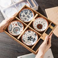 Ensembles de bols en porcelaine avec logo personnalisé boîte-cadeau haut de gamme service de vaisselle en céramique 2 4 6 pièces petit bol en céramique vaisselle