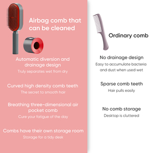 Nuova <span class=keywords><strong>spazzola</strong></span> <span class=keywords><strong>autopulente</strong></span> di tendenza per capelli da donna 3D con cuscino d'aria e Airbag per massaggio <span class=keywords><strong>autopulente</strong></span> con pettine One-Click - Product Image 6