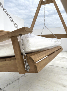 Premium Teak Wood Outdoor <strong>Swing</strong> Bench With Cushion Heavy Duty <strong>a</strong> <strong>Frame</strong> Garden Patio <strong>Swing</strong> <strong>for</strong> Villa - Product Image 1