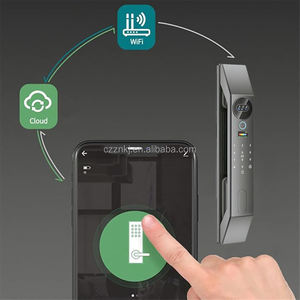 Serrure de porte intelligente multilingue avec application, interphone vidéo Wi-Fi, reconnaissance faciale 3D, déverrouillage par empreinte digitale, carte et <span class=keywords><strong>code</strong></span>, stockage cloud Tuya, pour portes en bois - Product Image 5