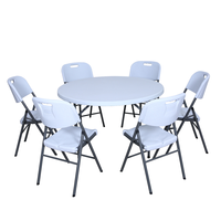 Tables rondes pliantes en plastique HDPE blanc de 150 cm (60 pouces) pour banquets, fêtes, mariages et événements - Vente en gros