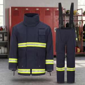 Combinaison de travail haute visibilité en polyester ignifuge, uniforme de sécurité réfléchissant pour les pompiers et les travailleurs industriels - Product Image 3