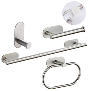 Barra de toalla de baño autoadhesiva de 16 pulgadas YOTO, <span class=keywords><strong>estante</strong></span> de pared de baño de <span class=keywords><strong>acero</strong></span> <span class=keywords><strong>inoxidable</strong></span> SUS 304 cepillado, <span class=keywords><strong>toallero</strong></span> colgante - Product Image 5