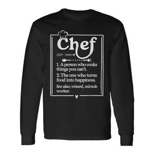 Camiseta de manga larga con definición de chef, regalo para cocineros con refrases de cocina - Product Image 1