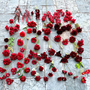 Vente en gros de fleurs artificielles rouges, roses, hortensias pour la décoration de mariage, de la maison et des fêtes - Product Image 3