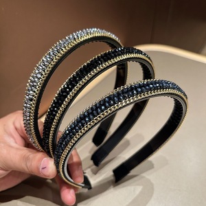 Diadema Ancha con Cuentas de Cristal Hecha a Mano para Mujer, Accesorio de Moda para el Cabello - Product Image 1