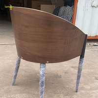 Chaises de bureau en noyer plaqué bois massif, avec coussin en cuir noir, chaises de chambre et d'hôtel