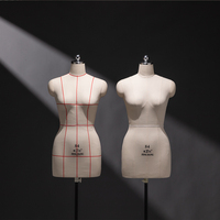 Maniquí de Sastre Resistente con Base Rodante Ajustable, Forma de Vestido Femenina de Medio Cuerpo para Enseñanza en Escuelas de Moda