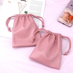 Sac de rangement en cuir PU imperméable pour téléphone portable, écouteurs et lunettes, pochette en cuir de luxe avec cordon de serrage - Product Image 4