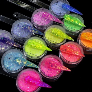 GREENKEM-Lentejuelas para Nail Art iridiscentes, purpurina para <span class=keywords><strong>uñas</strong></span> de plata, polvo cromado, hexagonal, grueso, azúcar - Product Image 3