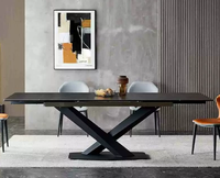 Table à manger multifonctionnelle escamotable avec rail coulissant intégré, mécanisme télescopique robuste et extensible