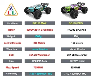 Zll SG116 Pro Chải SG116 Max Không Chổi Than <span class=keywords><strong>RC</strong></span> Xe 1: 16 4WD Tốc Độ Cao 40 Km/H/80 Km/H Đua Xe Ô Tô Xe Cho Giáng Sinh Đồ Chơi Quà Tặng - Product Image 4