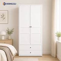Armoire autoportante en acier avec tiroirs de rangement supérieurs, meuble de chambre à coucher pour vêtements, idéal pour la location et l'aménagement intérieur
