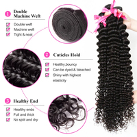 Extensions de Cheveux Humains Naturels Vierge Brésiliens Ondulés Profonds 10A, 30 38 40 Pouces, Alignés aux Cuticules, Pas Chers