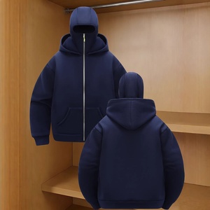 <span class=keywords><strong>Felpa</strong></span> con Cappuccio da <span class=keywords><strong>Uomo</strong></span> con Zip, Nuova Moda Primavera 2025, Stile Streetwear, 250g, Doppio Cappuccio, in Poliestere, Vestibilità Ampia - Product Image 3