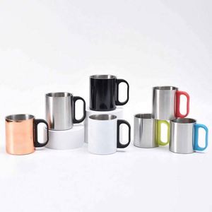 Mug isotherme en acier inoxydable avec poignée colorée, isolation sous vide 6-12 heures, écologique, tasse de bureau anti-fuite - Product Image 1