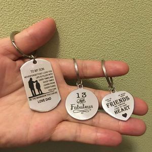 Porte-clés en métal gravés au laser personnalisés créatifs, cadeaux promotionnels, porte-clés avec logo personnalisé, étiquettes en acier, porte-clés - Product Image 3