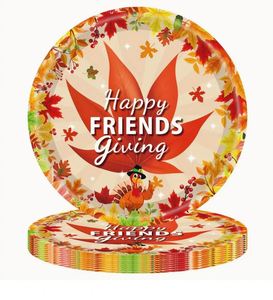 Custom Modern 350gsm White Board Paper <b>Plates</b> 4-Color Printing for Birthday Thanksgiving Holiday Parties-Durable Party Decor - Product Image 1