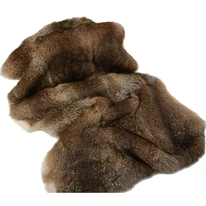 Wholesale brown/grey/white/black Soft Fluffy Thick Fur Rabbit Fur Plates/Throw/Blanket