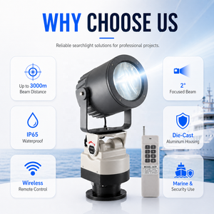 Projecteur LED haute luminosité IP66 étanche 600W avec lumière <span class=keywords><strong>de</strong></span> navigation 6000K, projecteurs <span class=keywords><strong>de</strong></span> recherche pour bateaux, éclairage marin - Product Image 5