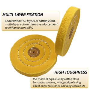 Ruota Abrasiva in Cotone per Lucidatura Gioielli 3\"4\"5\"6\" Ruota Lucidante in Cotone Giallo - Product Image 3
