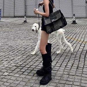 Botas Altas de Plataforma para Mujer, Primavera y Otoño 2025, Botas de Montar a Prueba de Viento, de Caña Ancha para Pantorrillas Grandes - Product Image 4