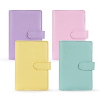 Custom Macaron PU Faux Leather Cover Planner Organizer Agenda Budget Journal Loose-Leaf Notebook Mini A5 A6 Ring Binder