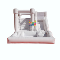 Château gonflable blanc Heyhail avec toboggan et maison de rebond durable pour enfants