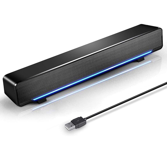 3.5mm SADA V-196 AUX USB Powered Sound Bar Speakers for Computer Desktop Laptop PC