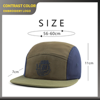Casquettes de camping à 5 panneaux à bord plat, couleur contrastée, avec logo brodé personnalisé, haute qualité, pour le sport de plein air et la course sur sentier – Vente en gros
