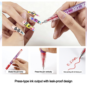 Marqueurs pour nail art FOX FEEL, 12 couleurs, matériau PET, stylo de <span class=keywords><strong>dessin</strong></span> et de peinture DIY, stylo à points pour graffiti - Product Image 6