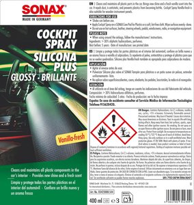 Brillant pour l'intérieur de voiture, parfum vanille, effet brillant et senteur agréable, 400ml - Product Image 5