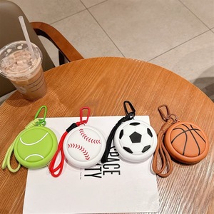 Cute Soccer &amp; Tennis Ball Zipper Pouch Mini <strong>Bag</strong> <strong>Charms</strong> Keychain Carabiner Keychain for <strong>Bag</strong> <strong>Charm</strong> or Earphone Case - Product Image 3