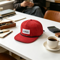 Gorra Snapback de Pana con Logotipo Personalizado al por Mayor, Corona Alta, 5 Paneles, Visera Plana, Bordada, para Marcas de Streetwear, Venta al por Mayor